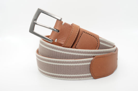 Kennebunkport Woven Belt - Stone/British Khaki