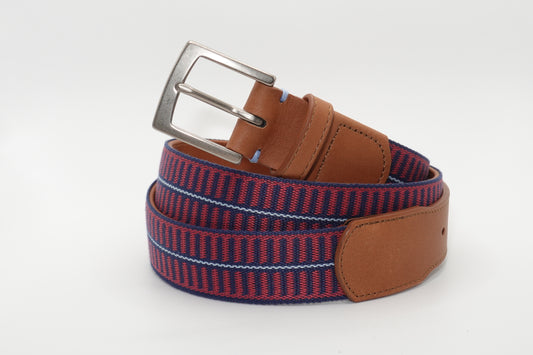 Newport Woven Belt - Harbor Red/Navy/Sky Blue
