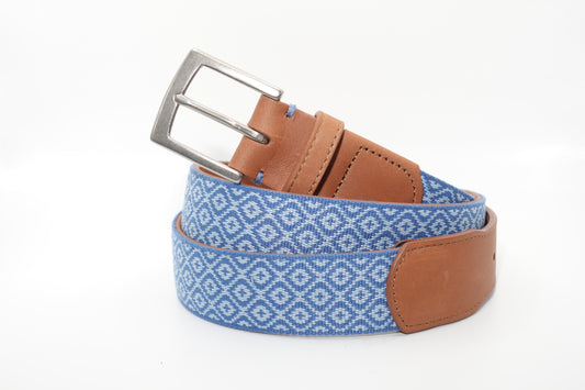 Carmel-by-the-Sea Woven Belt - Sky Blue/Admiral Blue