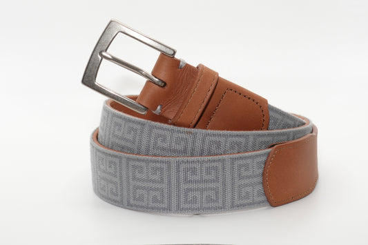 Palm Beach Woven Belt - Grey/Pewter
