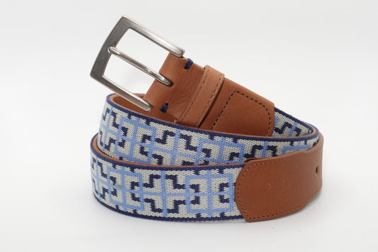 Hanalei Woven Belt - Stone/Navy/Arctic Blue