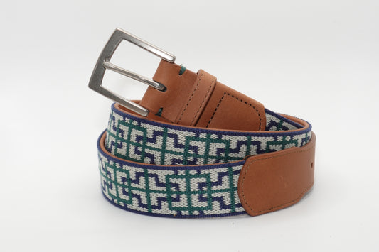 Hanalei Woven Belt - Stone/Navy/Hunt Green