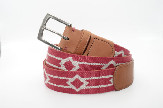 Montecito Woven Belt - Harbor Red/Stone