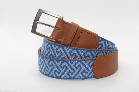 Charleston Woven Belt - Sky Blue/Admiral Blue