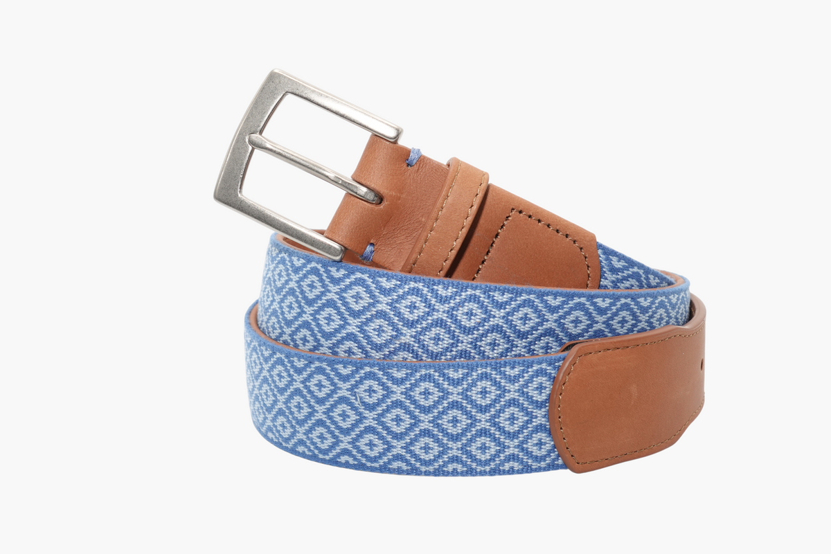 Carmel-by-the-Sea Woven Belt - Sky Blue/Admiral Blue