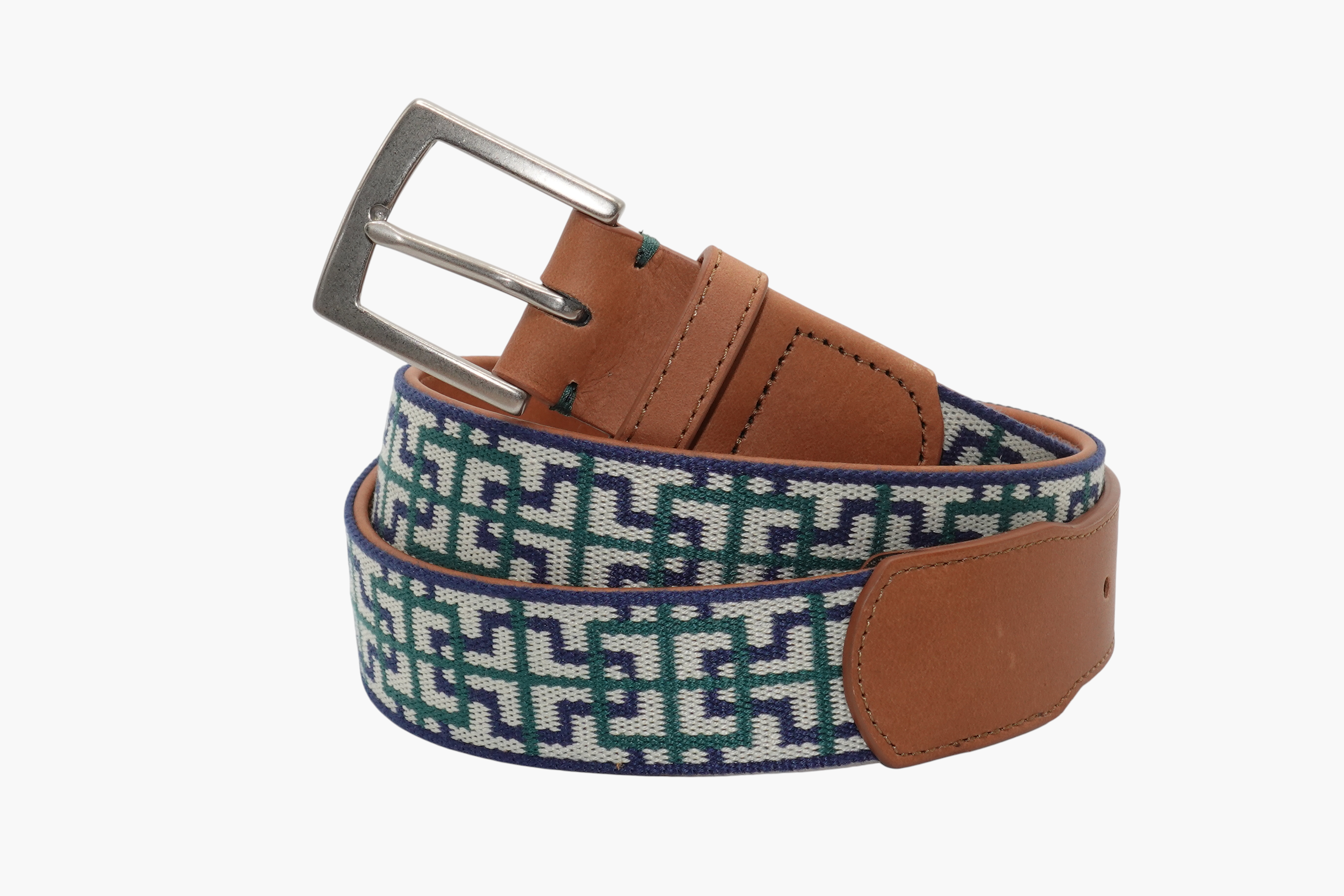 Hanalei Woven Belt - Stone/Navy/Hunt Green