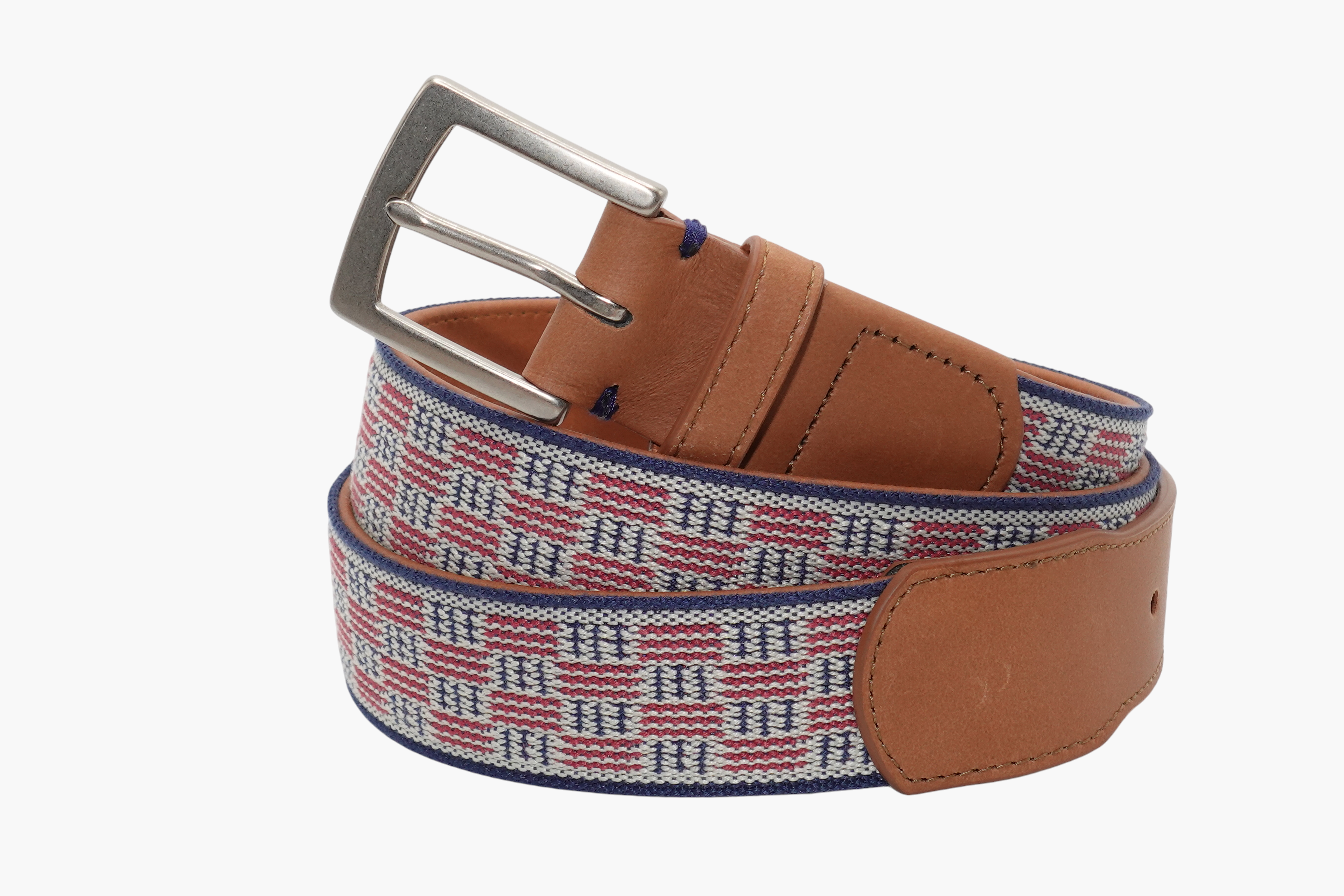 Jackson Hole Woven Belt - Stone/Harbor Red/Navy