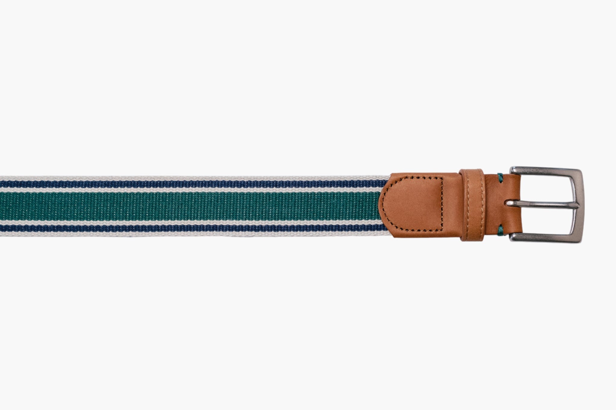 Kennebunkport Woven Belt - Stone/Hunt Green/Navy
