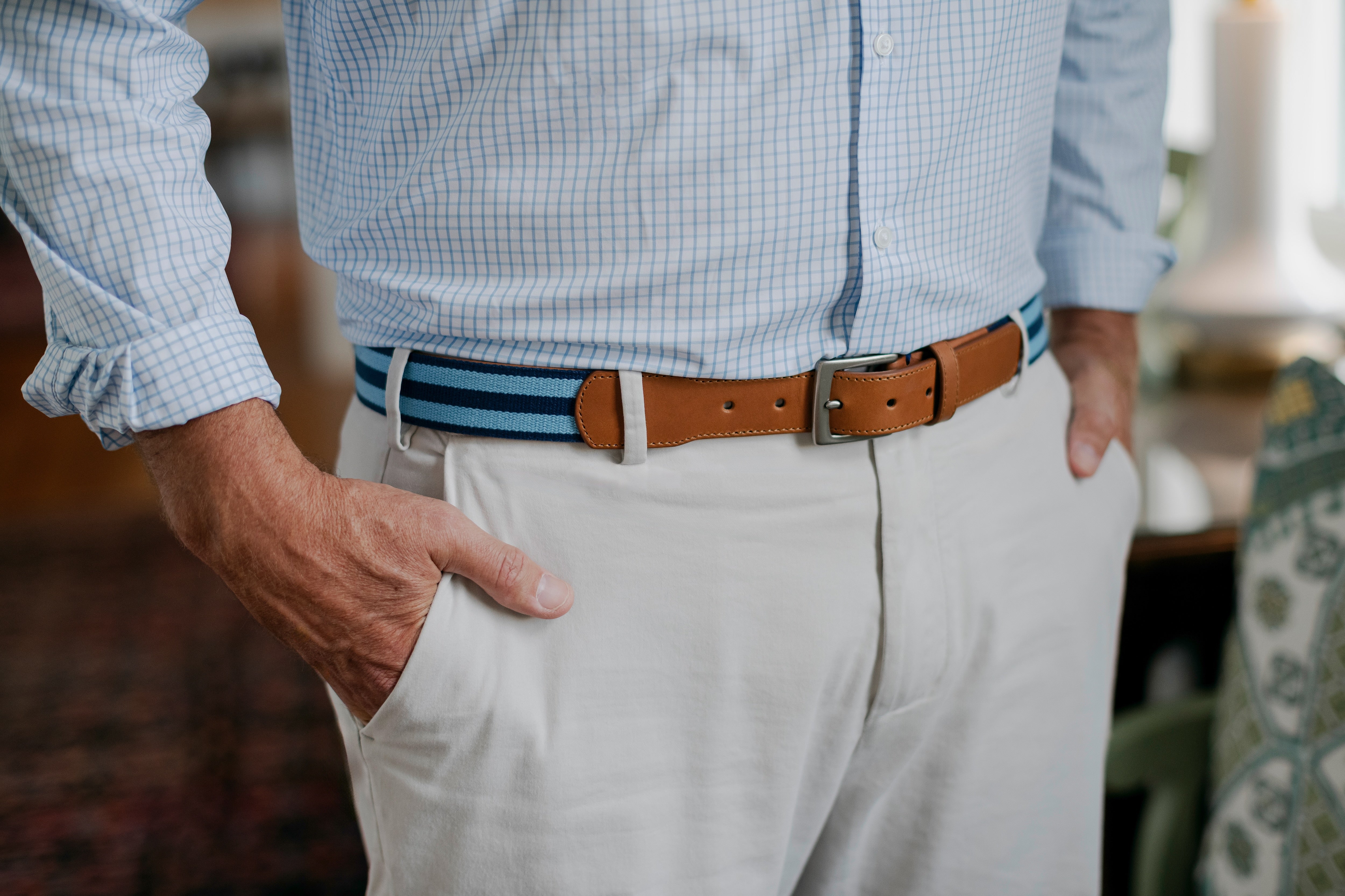 Big Sky Woven Belt - Cottage Blue/Navy