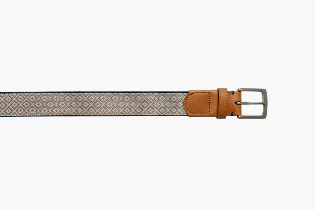 Carmel-by-the-Sea Woven Belt - Stone/British Khaki/Navy