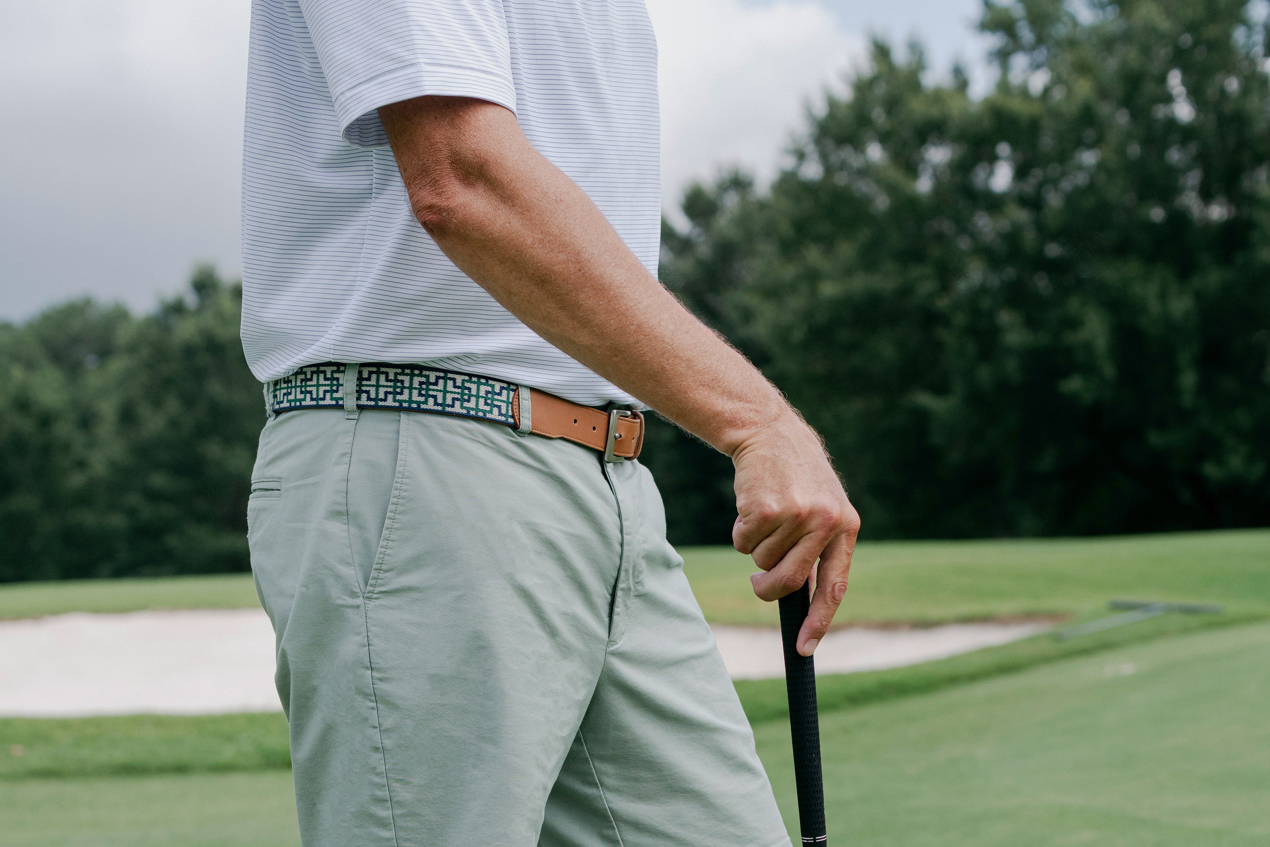 Hanalei Woven Belt - Stone/Navy/Hunt Green