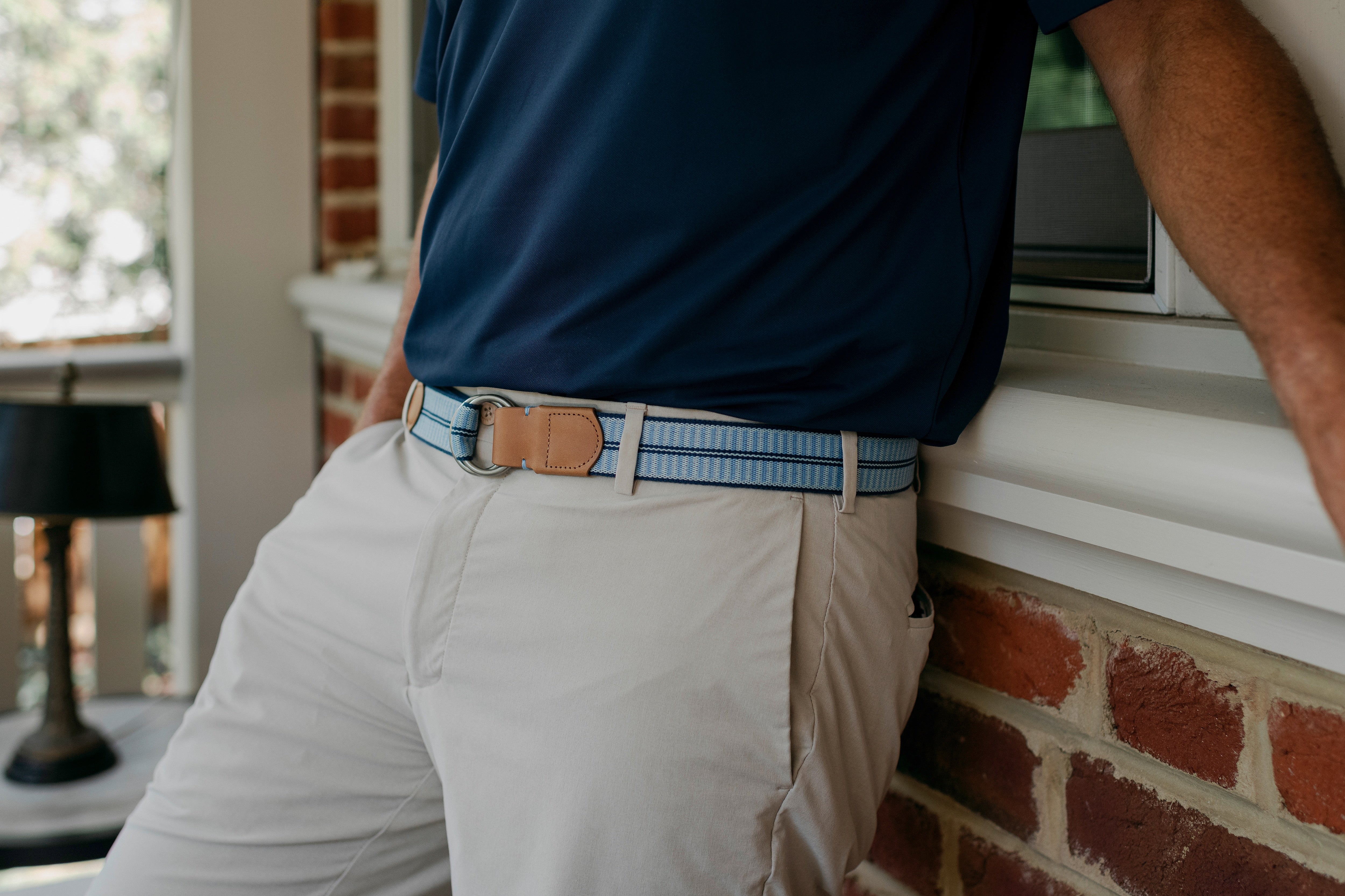 Newport O-Ring Woven Belt - Sky Blue/Admiral Blue/Navy