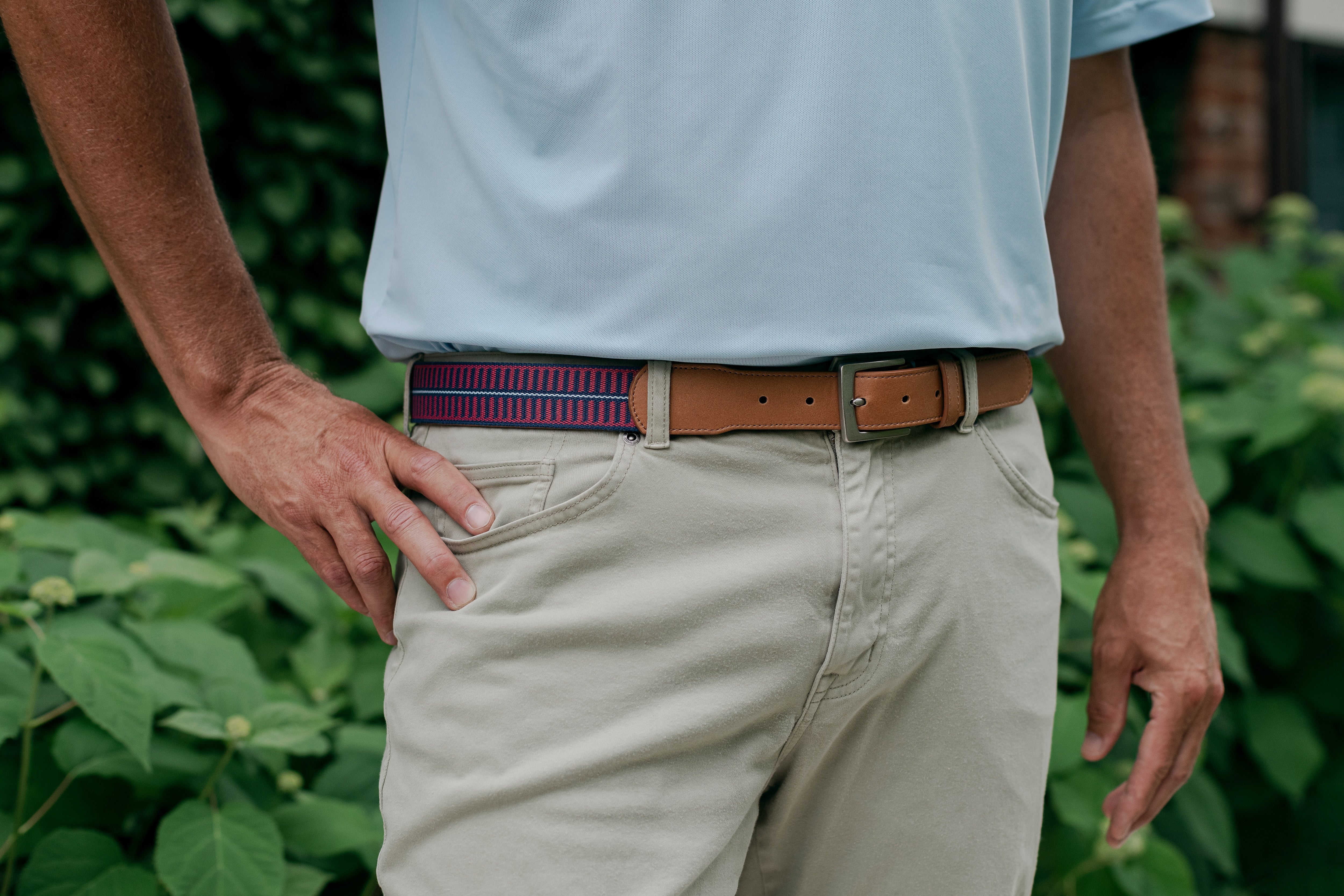 Newport Woven Belt - Harbor Red/Navy/Sky Blue
