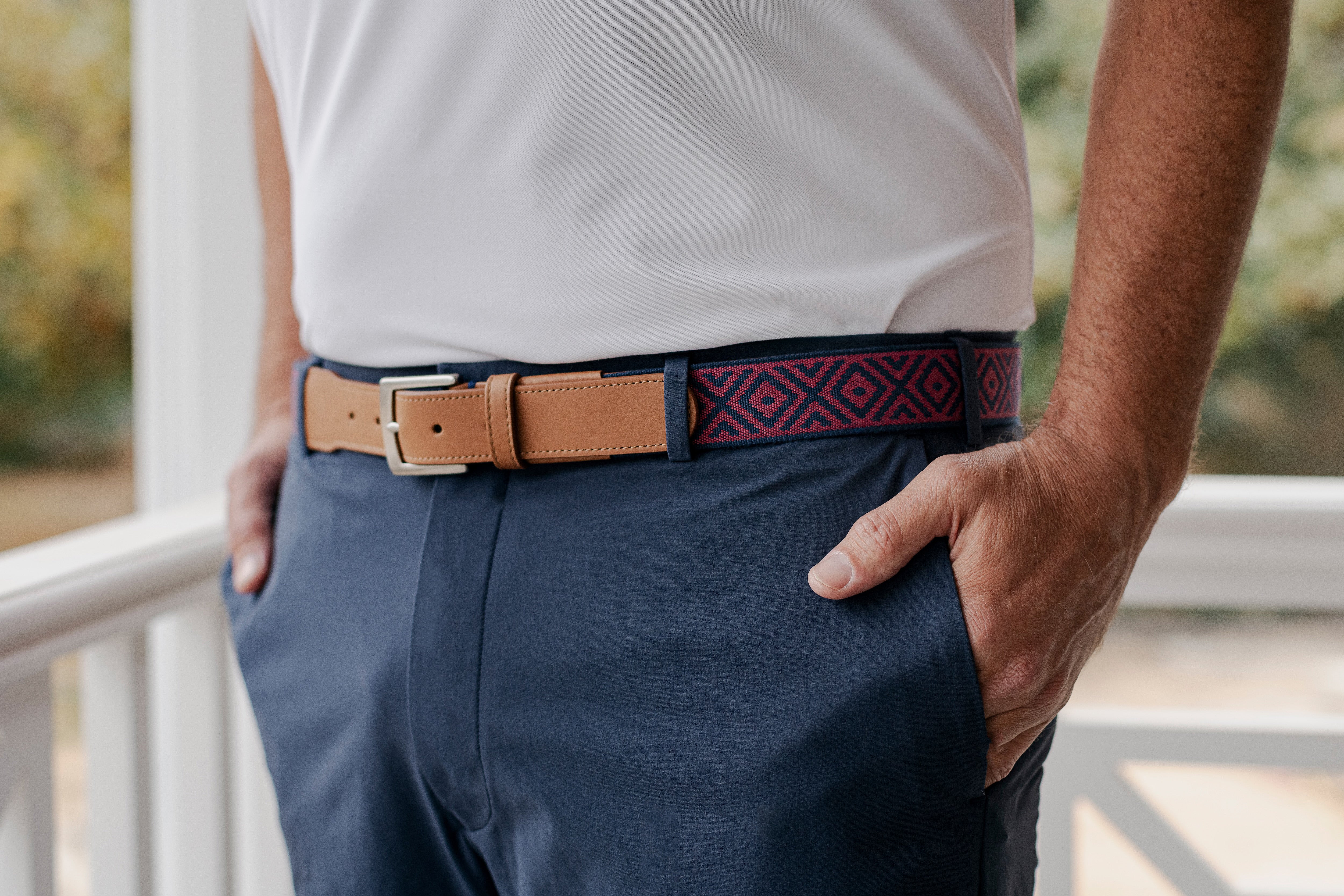 Southampton Woven Belt - Navy/Harbor Red