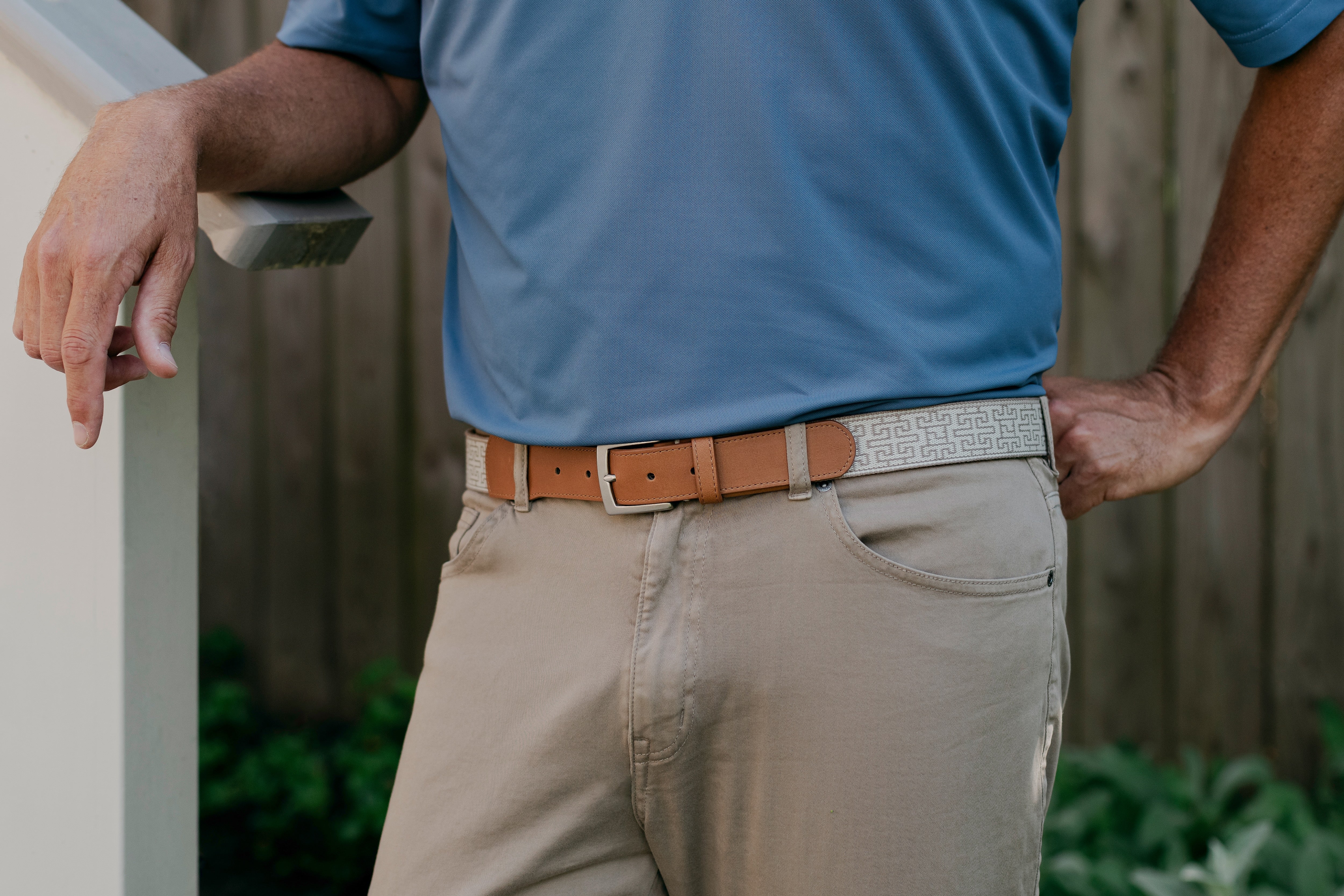 Telluride Woven Belt - Stone/British Khaki