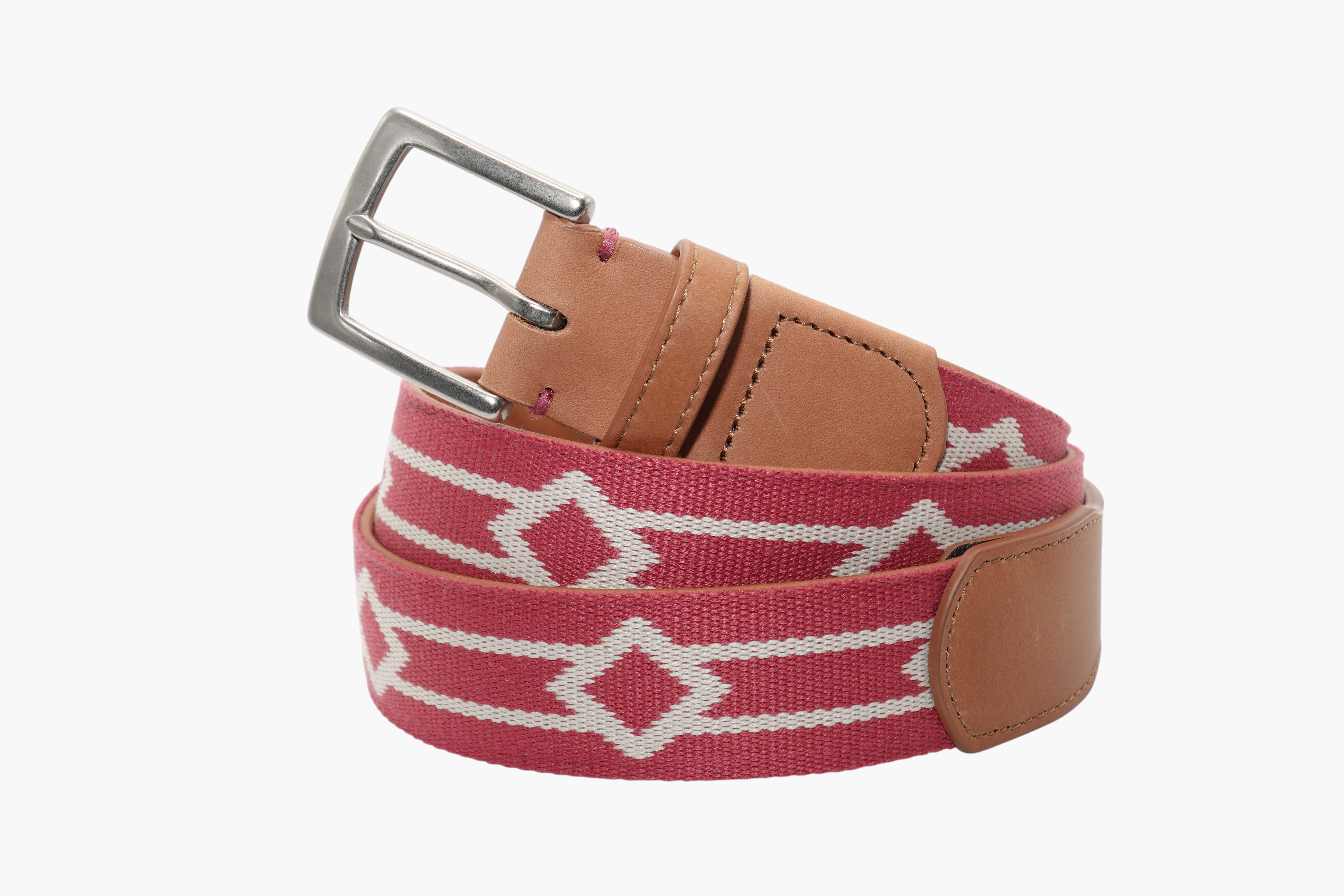 Montecito Woven Belt - Harbor Red/Stone