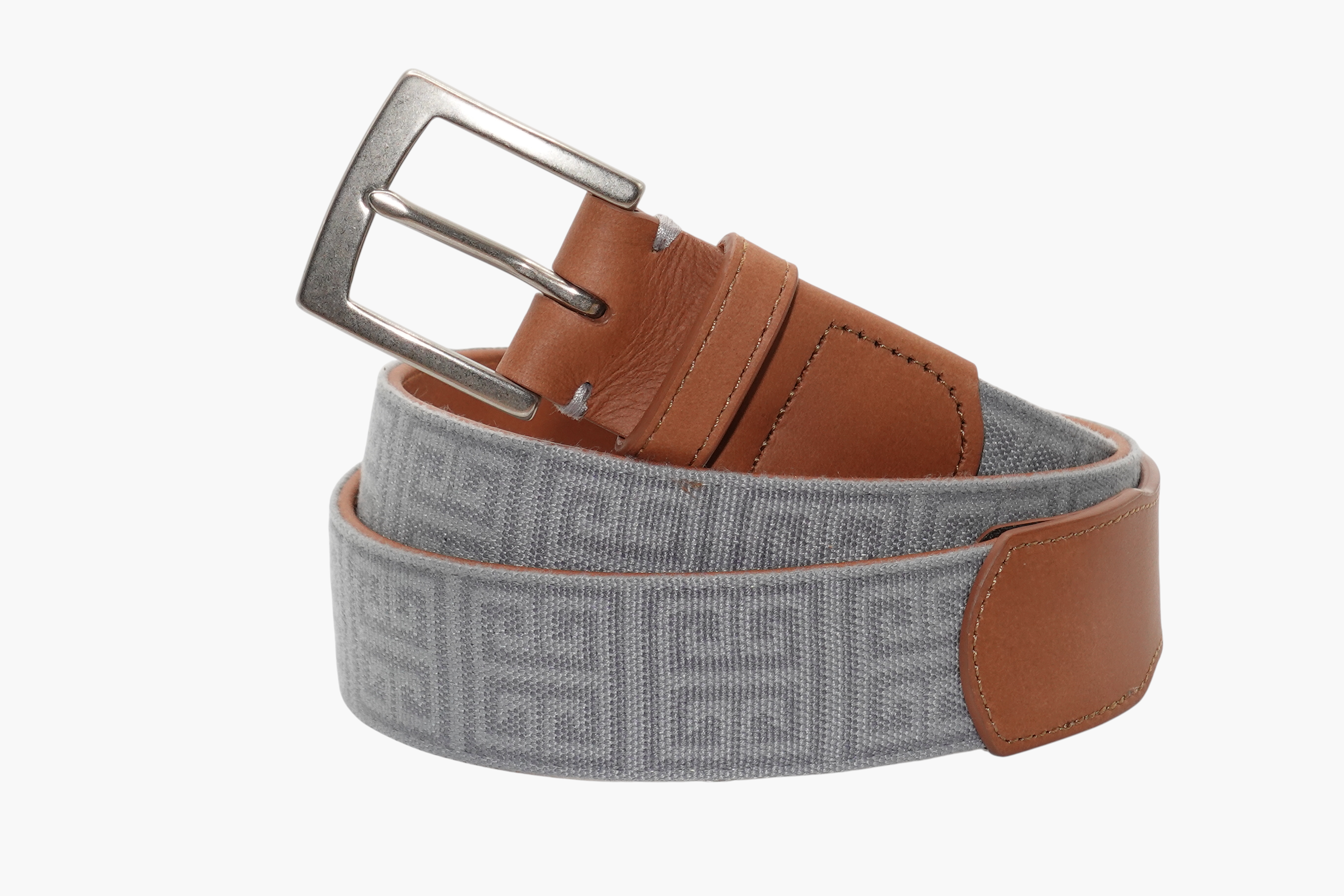 Palm Beach Woven Belt - Grey/Pewter