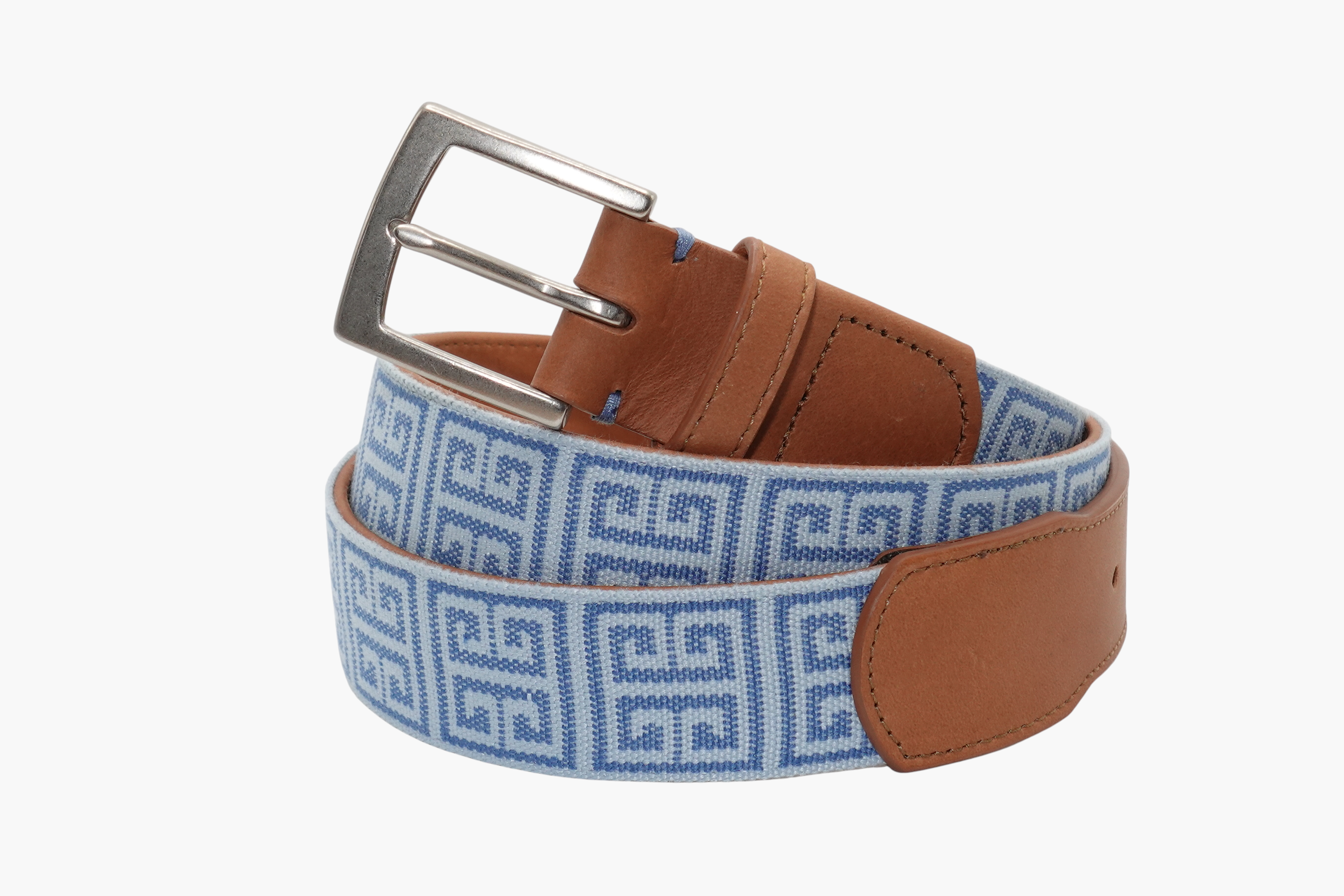 Palm Beach Woven Belt - Sky Blue/Admiral Blue