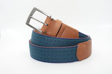 Carmel-by-the-Sea Woven Belt - Navy/Hunt Green