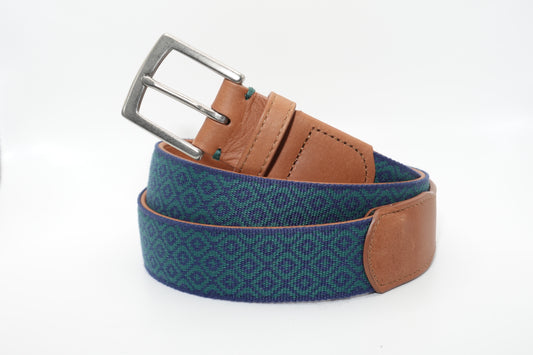 Carmel-by-the-Sea Woven Belt - Navy/Hunt Green