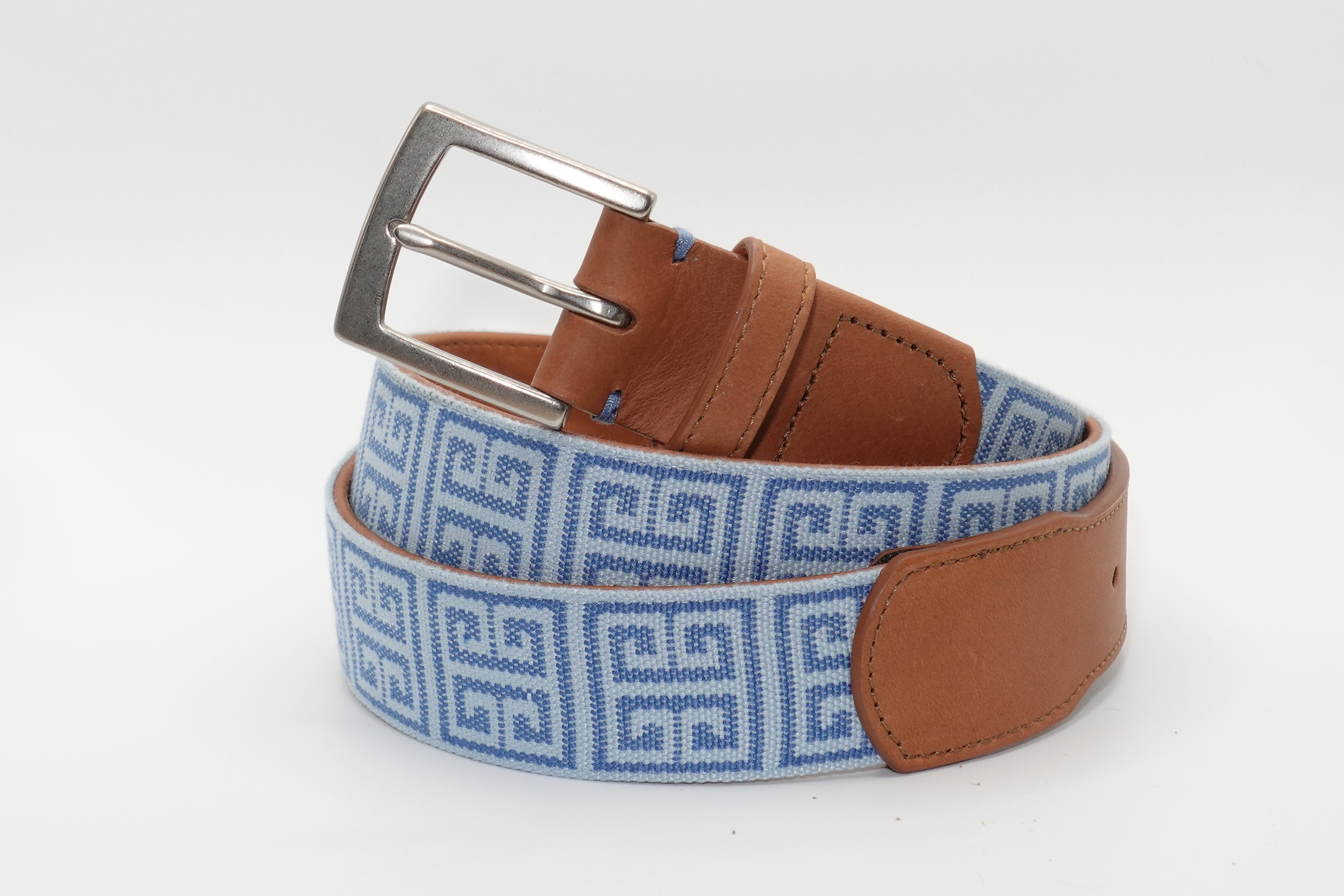 Palm Beach Woven Belt - Sky Blue/Admiral Blue