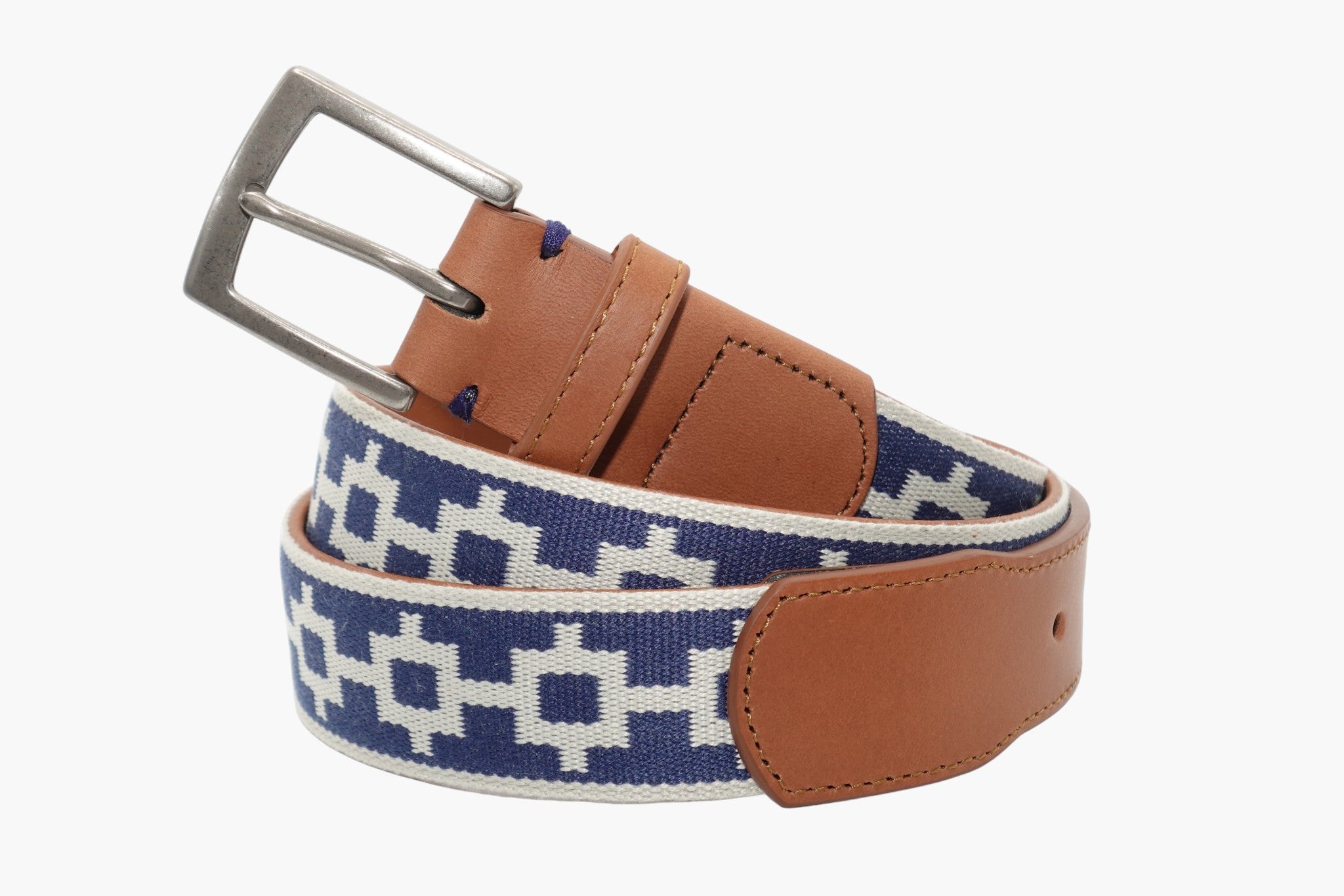 Chatham Woven Belt - Navy/Stone