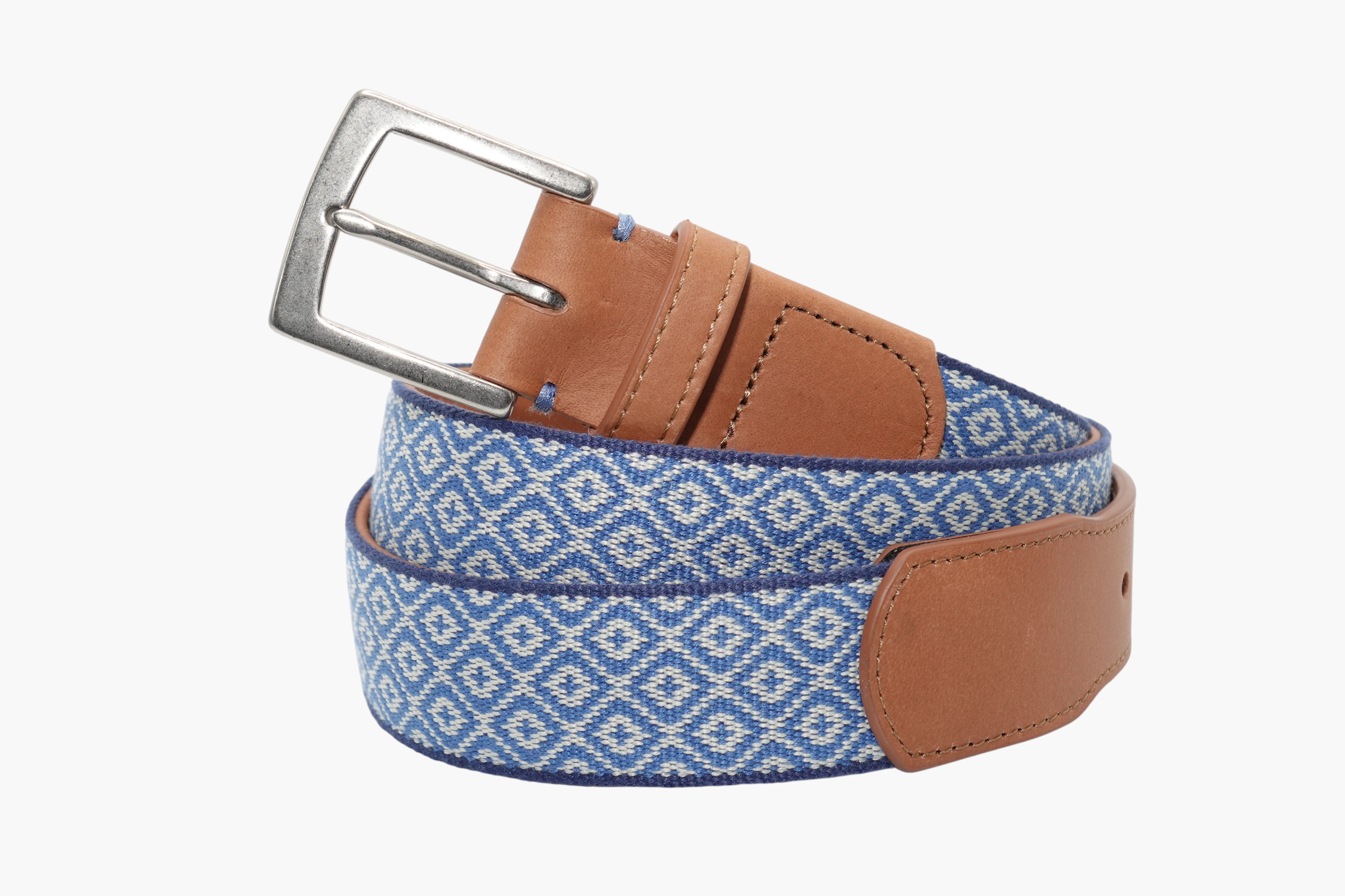 Carmel-by-the-Sea Woven Belt - Stone/Admiral Blue/Navy