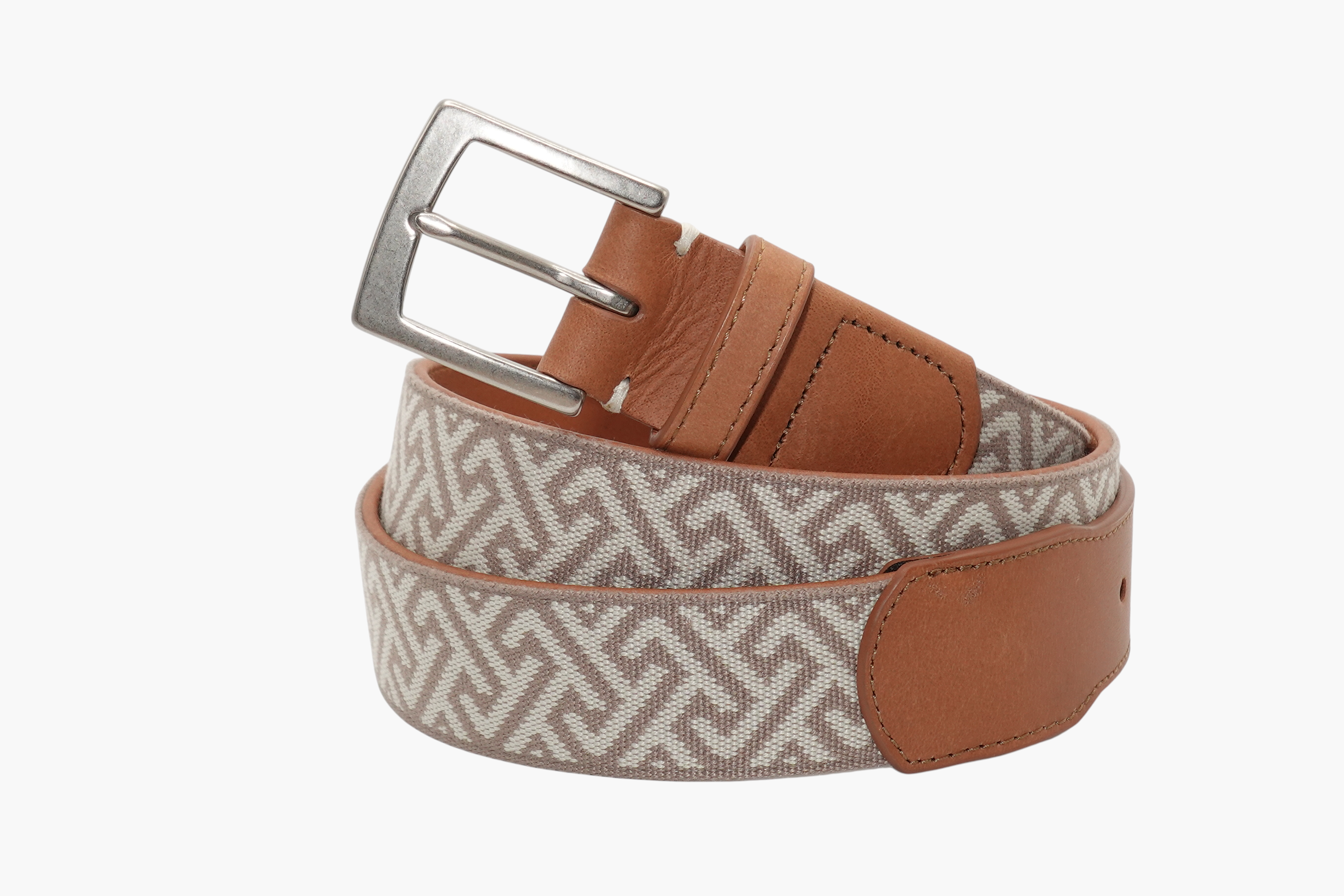 Charleston Woven Belt - Stone/British Khaki