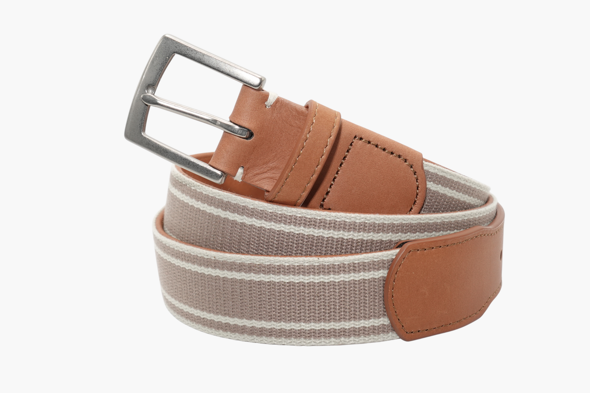 Kennebunkport Woven Belt - Stone/British Khaki