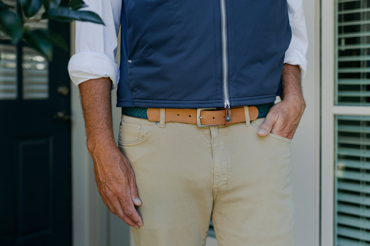 Charleston Woven Belt - Navy/Hunt Green