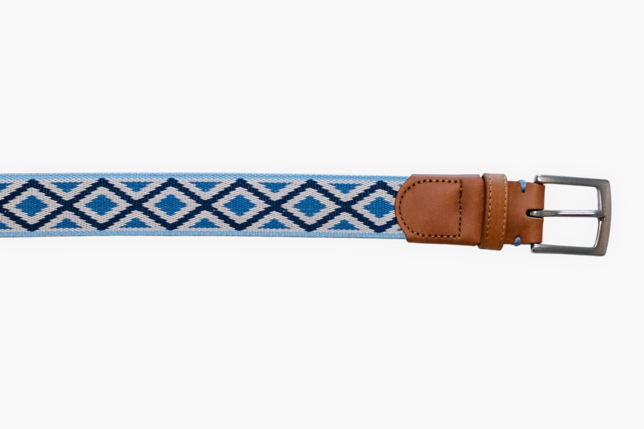 Cashiers Woven Belt - Stone/Navy/Admiral Blue/Cottage Blue