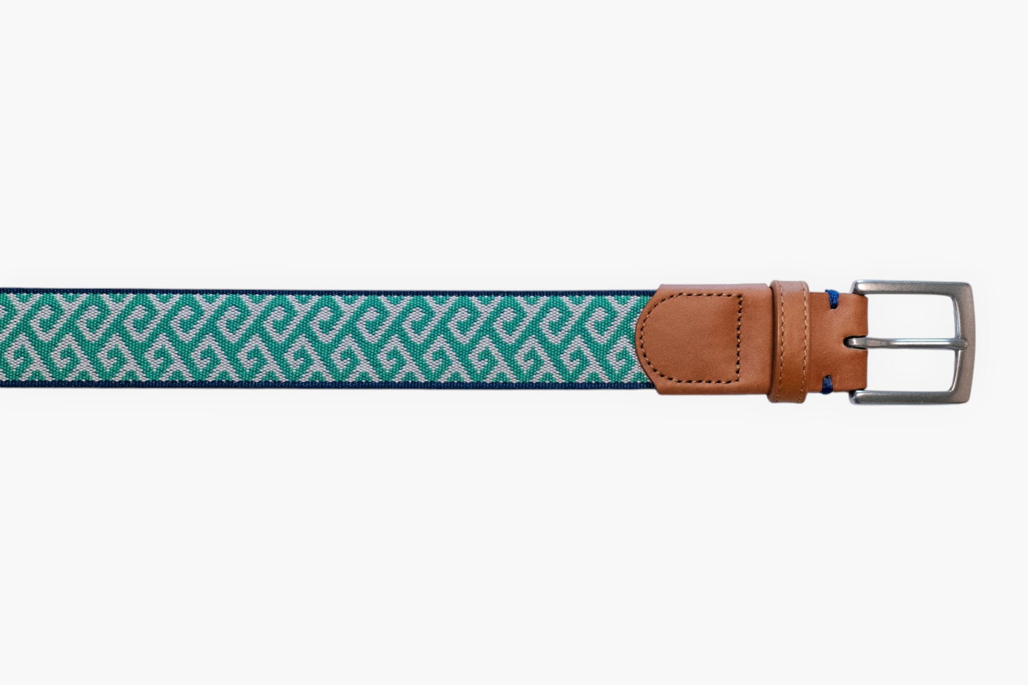 Gasparilla Woven Belt - Stone/Fairway Green/Navy