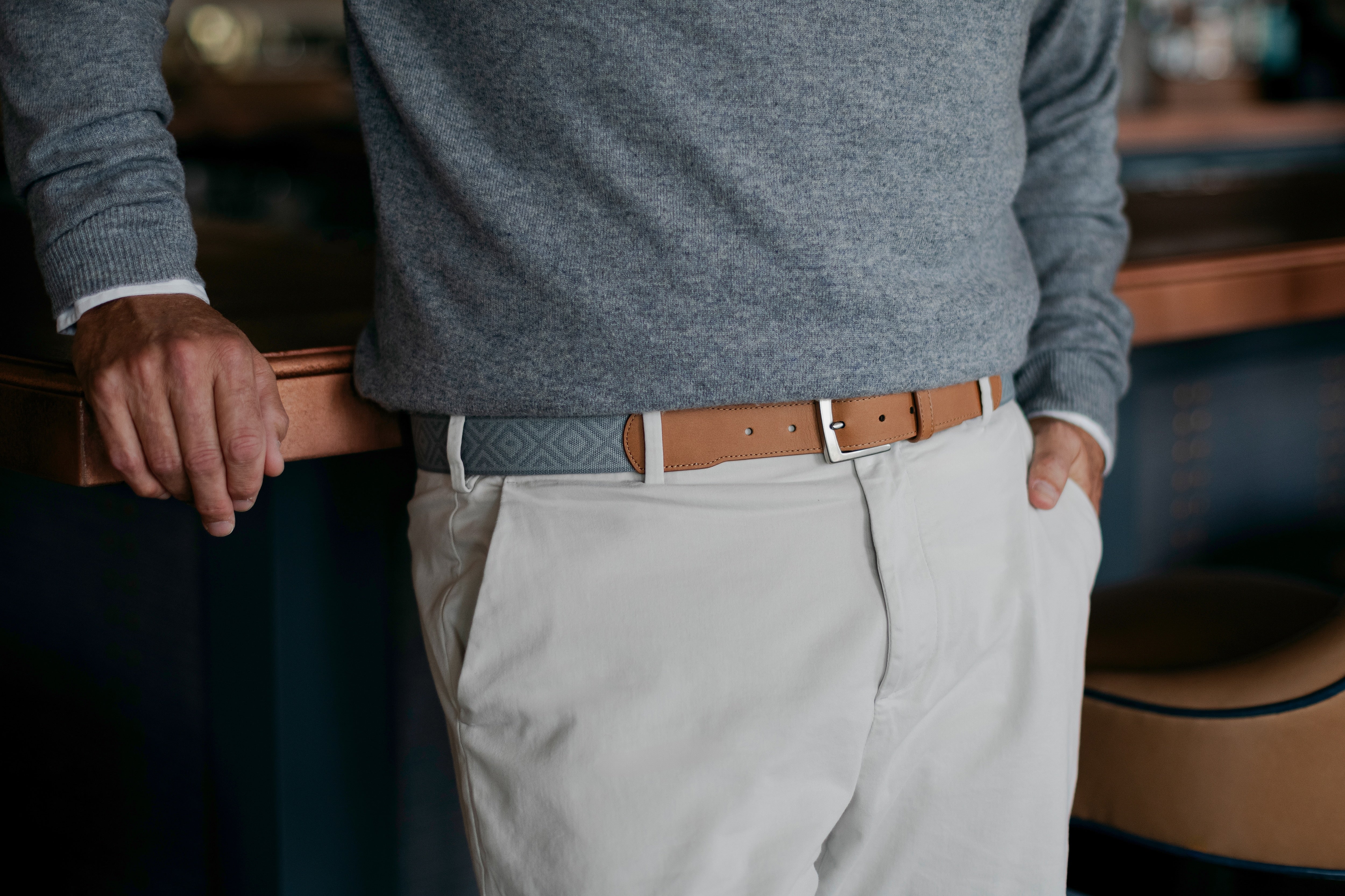 Southampton Woven Belt - Grey/Pewter