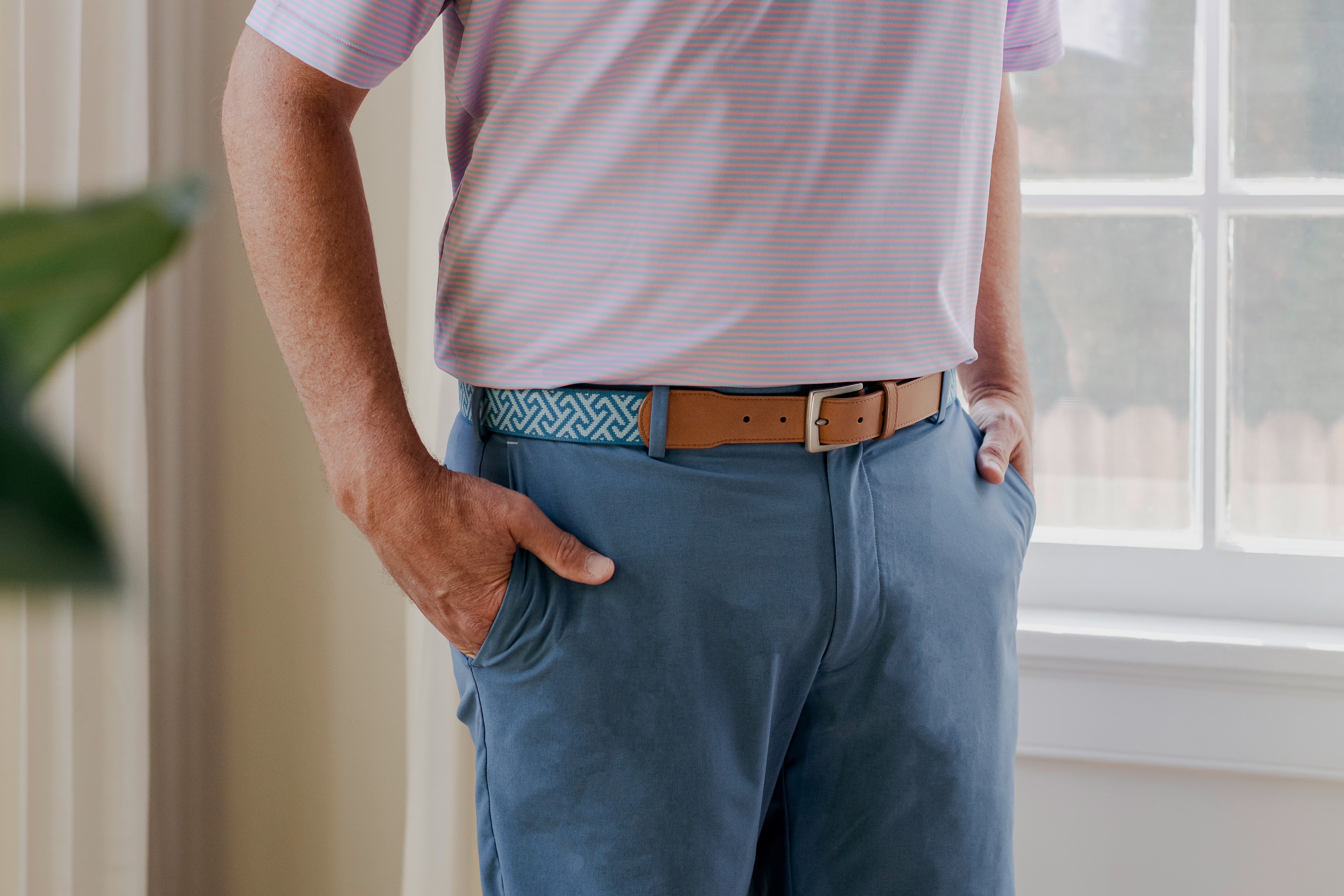 Charleston Woven Belt - Sky Blue/Admiral Blue