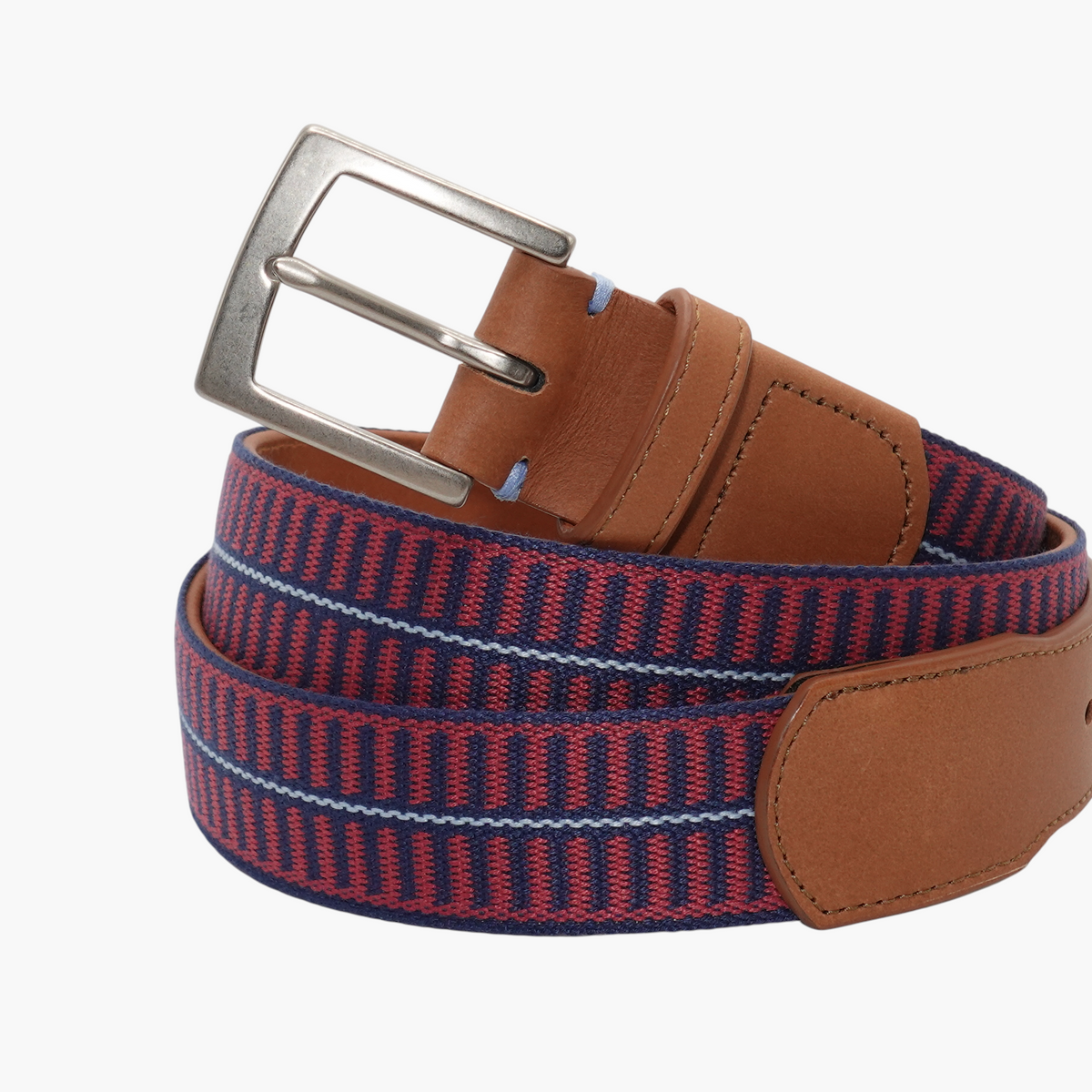 Newport Woven Belt - Harbor Red/Navy/Sky Blue display picture 1