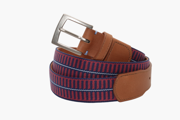 Newport Woven Belt - Harbor Red/Navy/Sky Blue display picture 2
