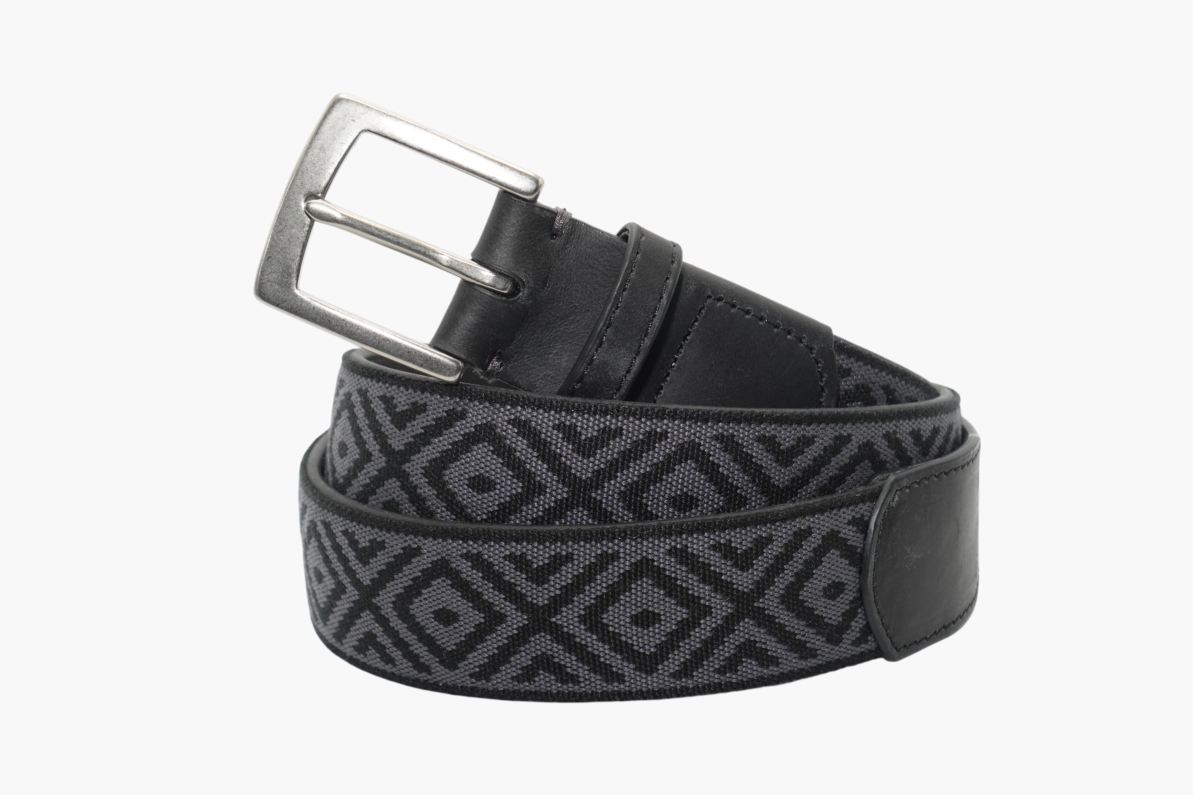 Southampton Woven Belt - Black/Charcoal