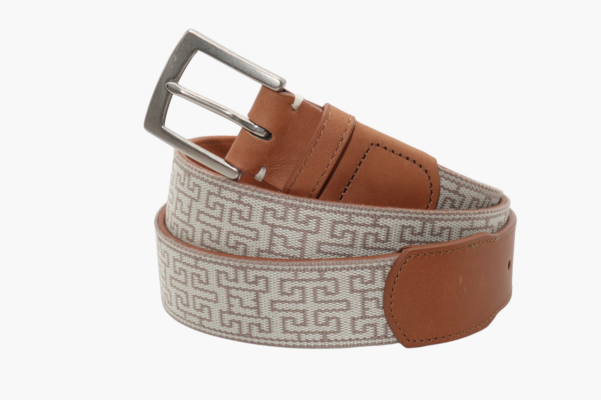 Telluride Woven Belt - Stone/British Khaki